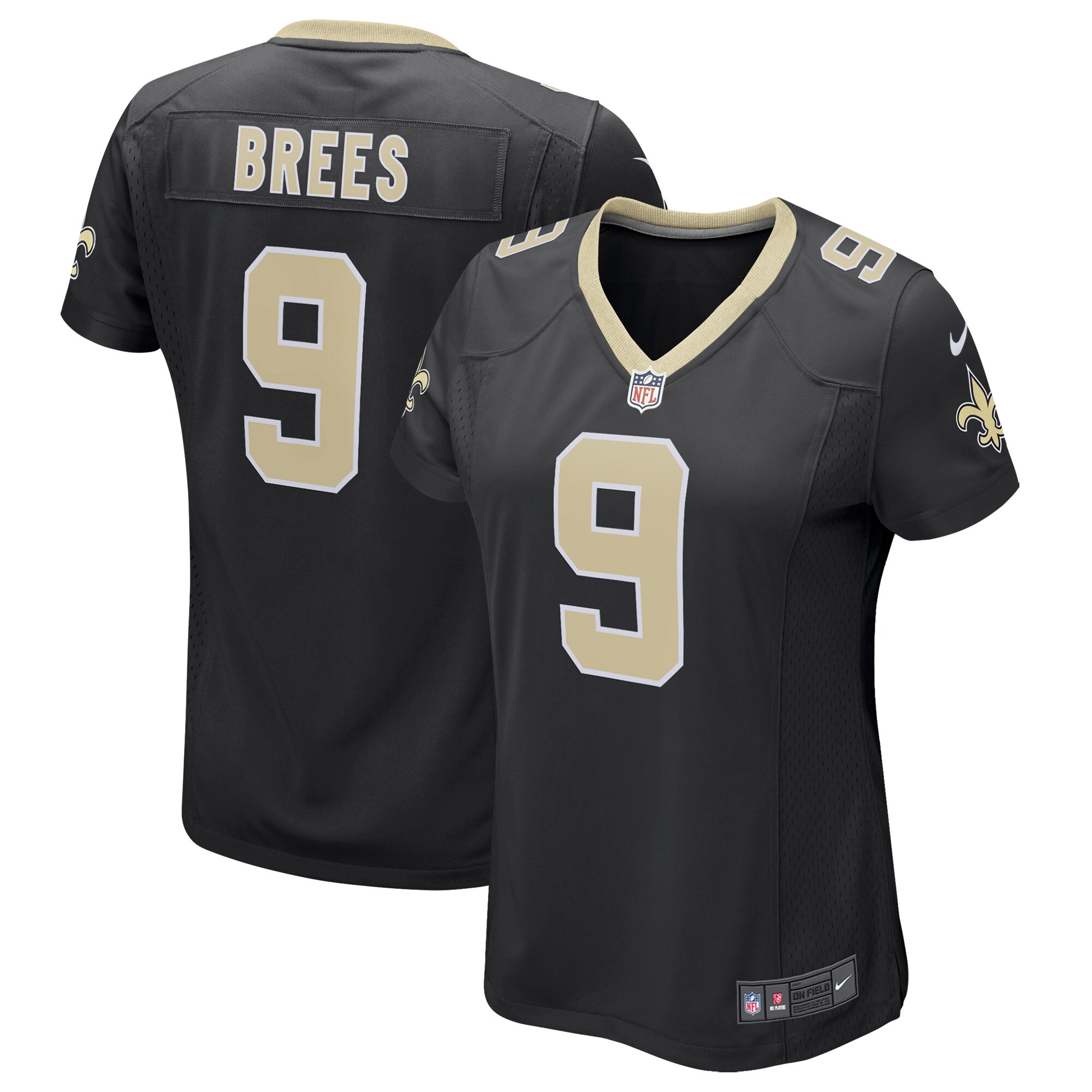 Drew Brees New Orleans Saints Nike Women’s Game Player Jersey – Black