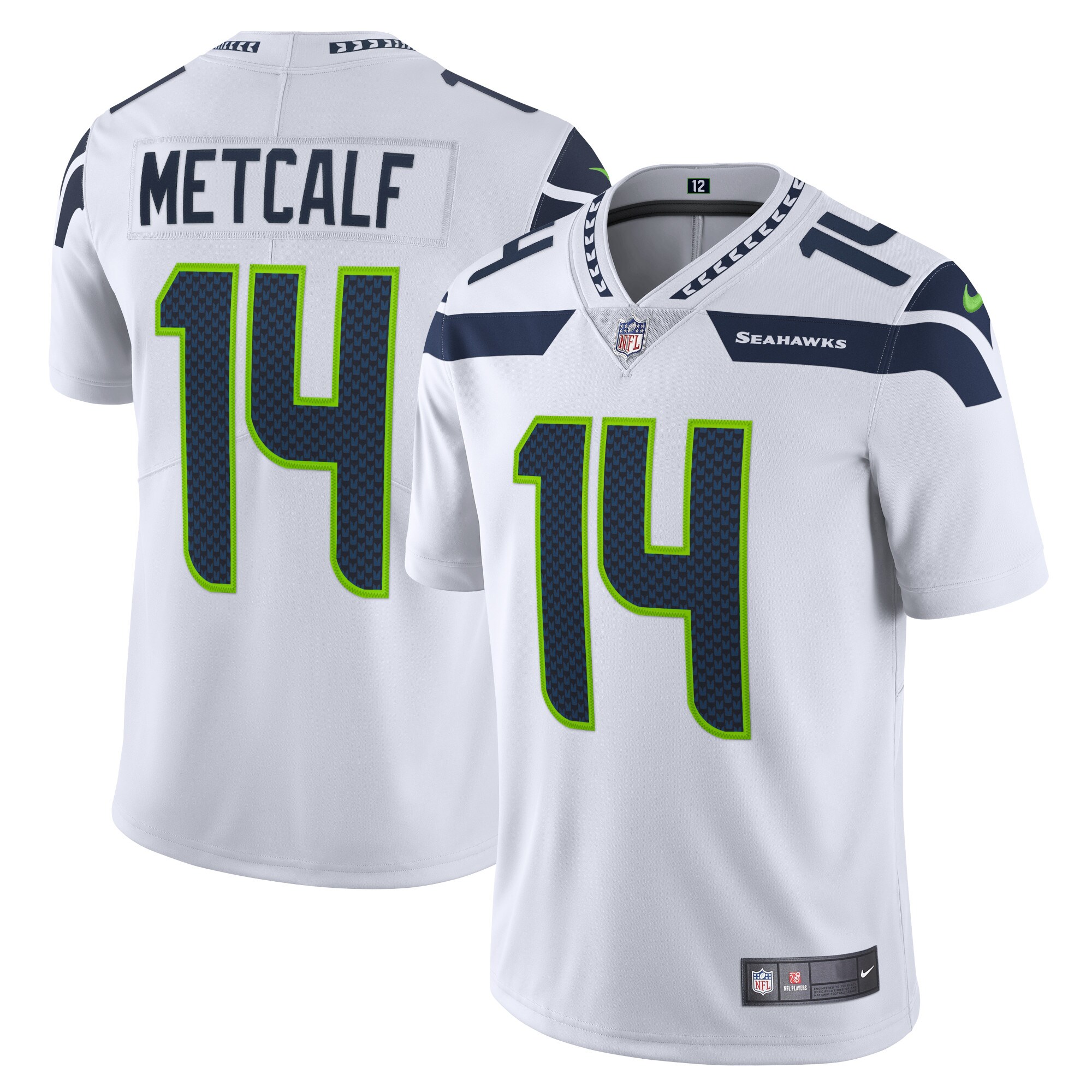 DK Metcalf Seattle Seahawks Nike Vapor Limited Jersey – White