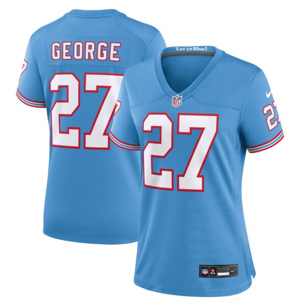 Eddie George Tennessee Titans Nike Women’s Oilers Throwback Retired Player Game Jersey – Light Blue