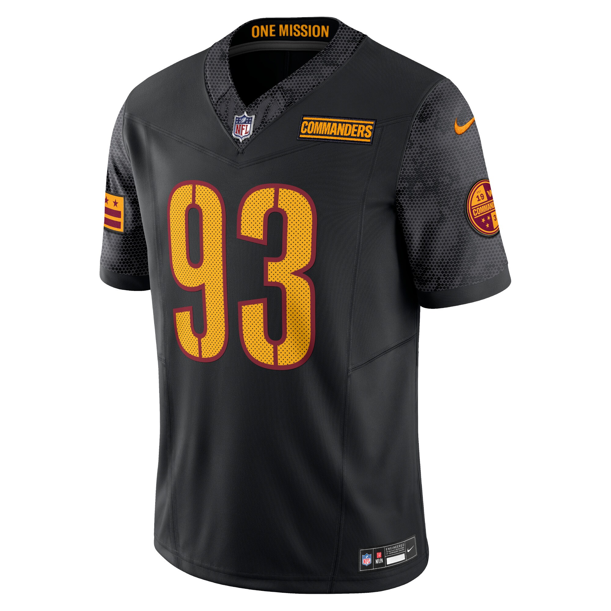 Jonathan Allen Washington Commanders Nike Alternate Vapor F.U.S.E. Limited Jersey – Black - Image 2