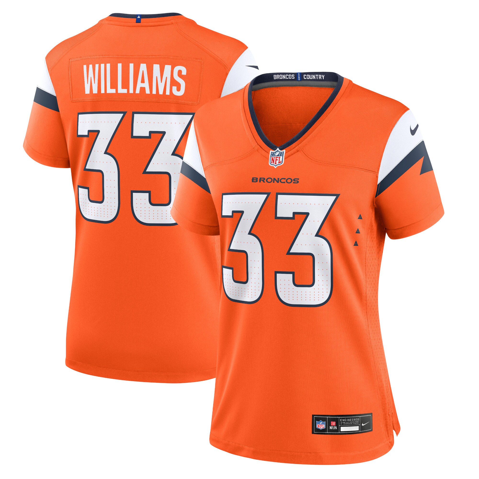 Javonte Williams Denver Broncos Nike Women’s Game Jersey – Orange