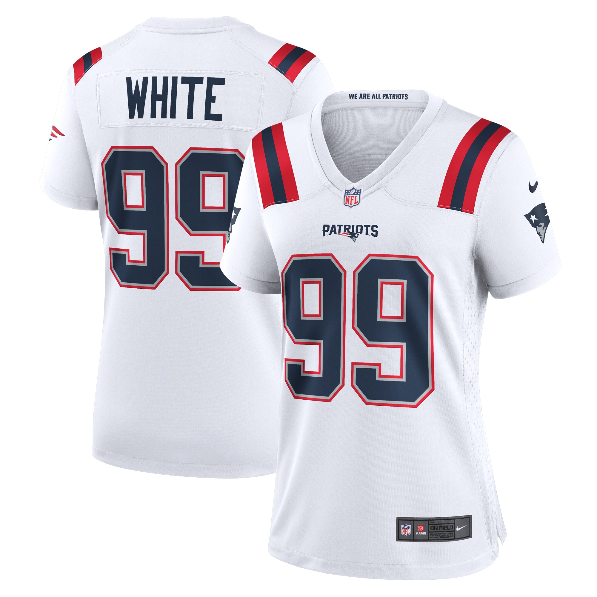 Keion White New England Patriots Nike Women’s Game Jersey – White