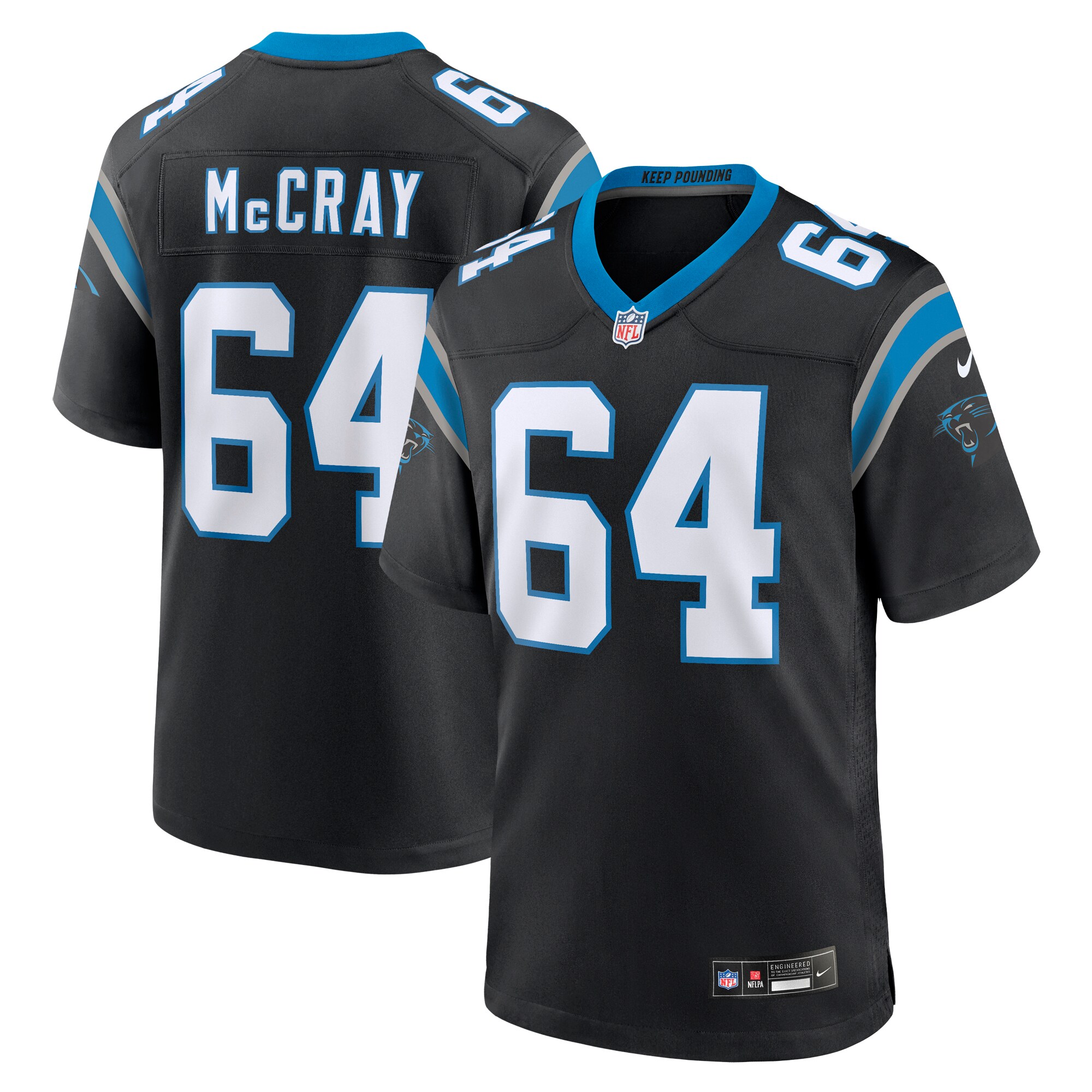 Justin McCray Carolina Panthers Nike Team Game Jersey – Black