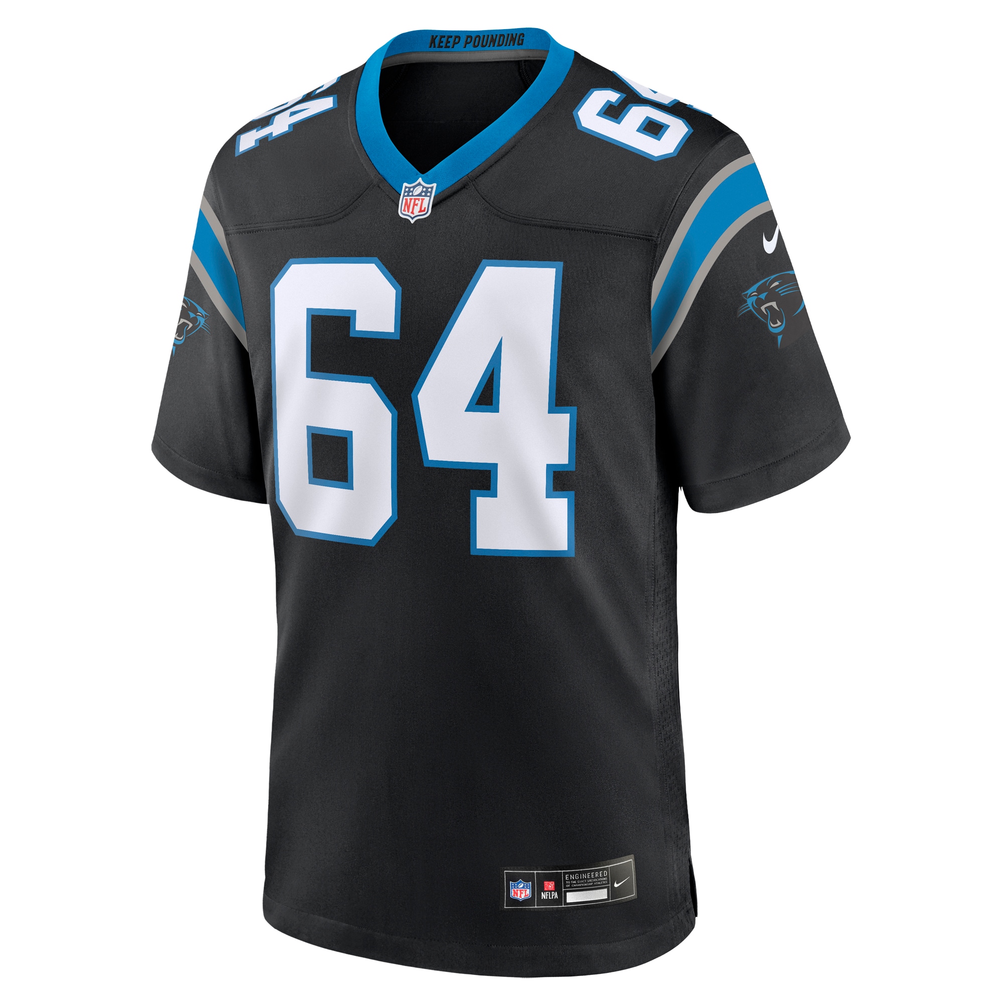 Justin McCray Carolina Panthers Nike Team Game Jersey – Black - Image 2