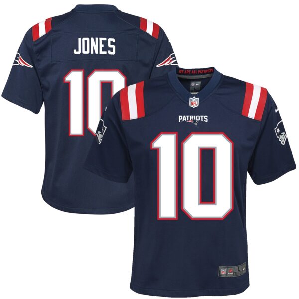 Mac Jones New England Patriots Nike Youth Game Jersey – Navy