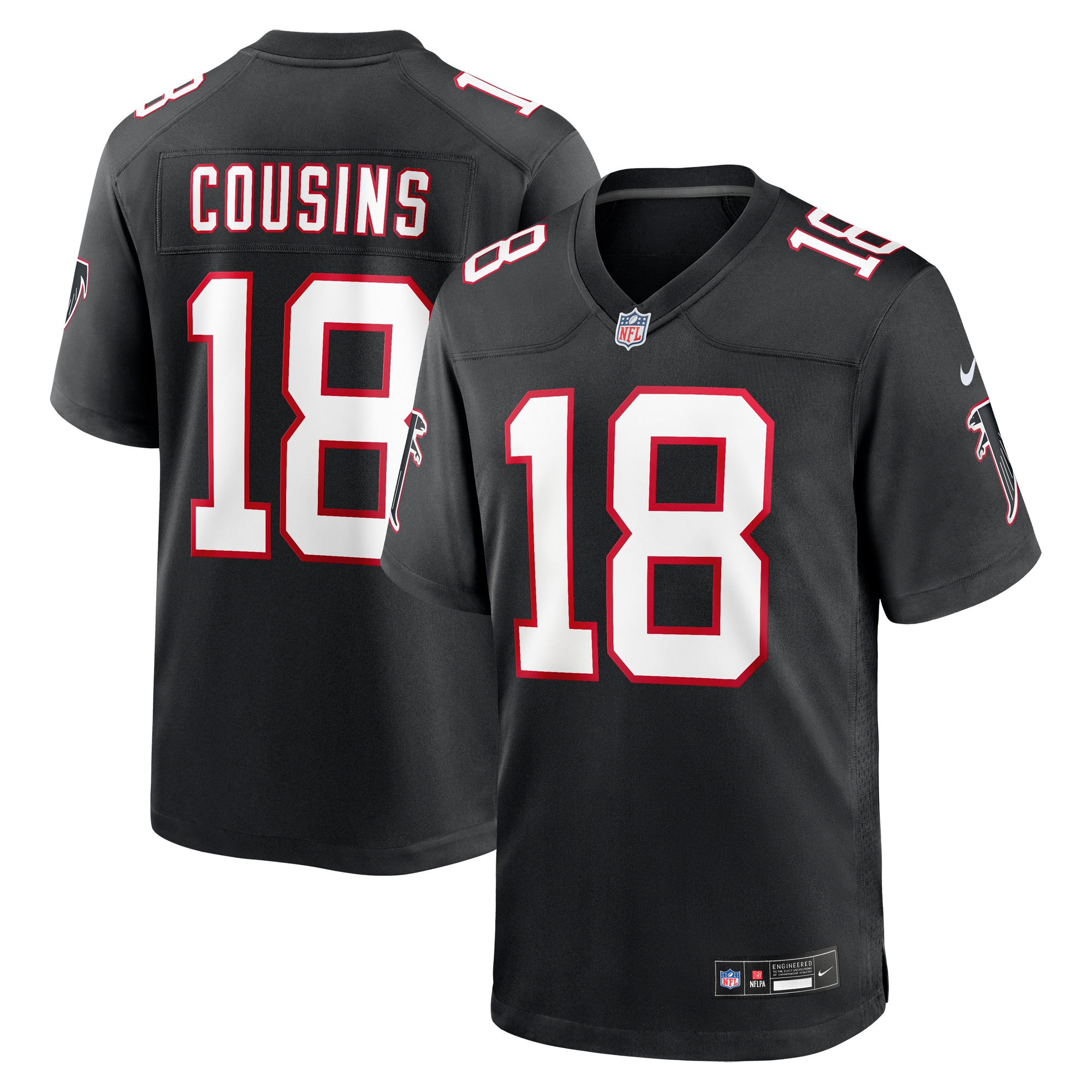 Kirk Cousins Atlanta Falcons Nike Alternate Game Player Jersey – Black