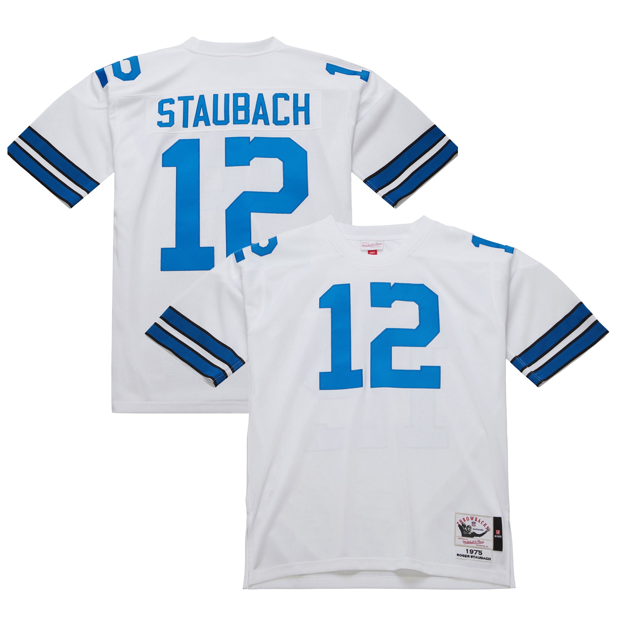Roger Staubach Dallas Cowboys 1975 Mitchell & Ness Throwback Retired Player Jersey – White
