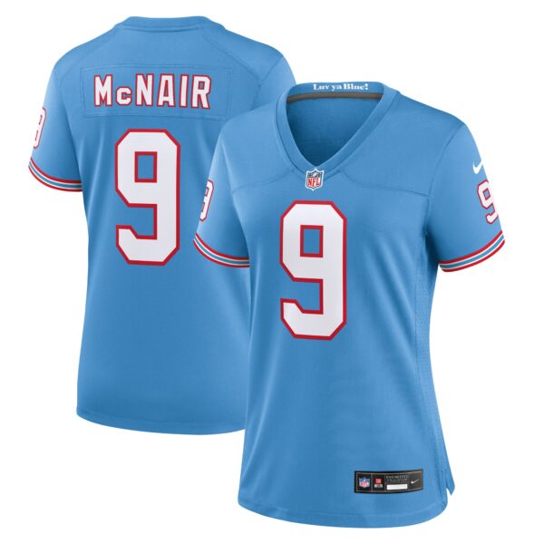 Steve McNair Tennessee Titans Nike Women’s Oilers Throwback Retired Player Game Jersey – Light Blue