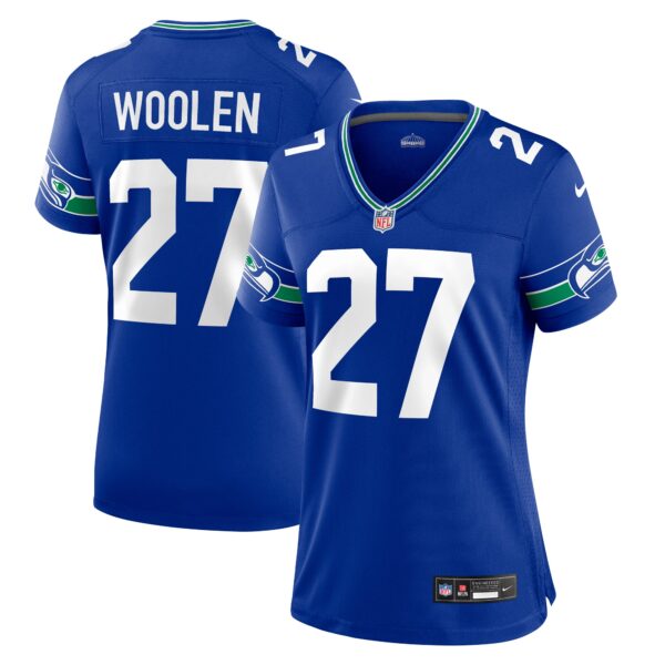 Tariq Woolen Seattle Seahawks Nike Women’s Throwback Player Game Jersey – Royal