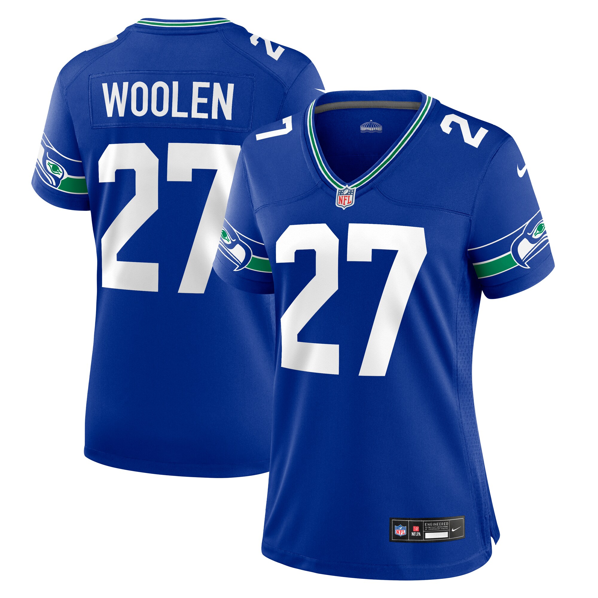 Tariq Woolen Seattle Seahawks Nike Women’s Throwback Player Game Jersey – Royal