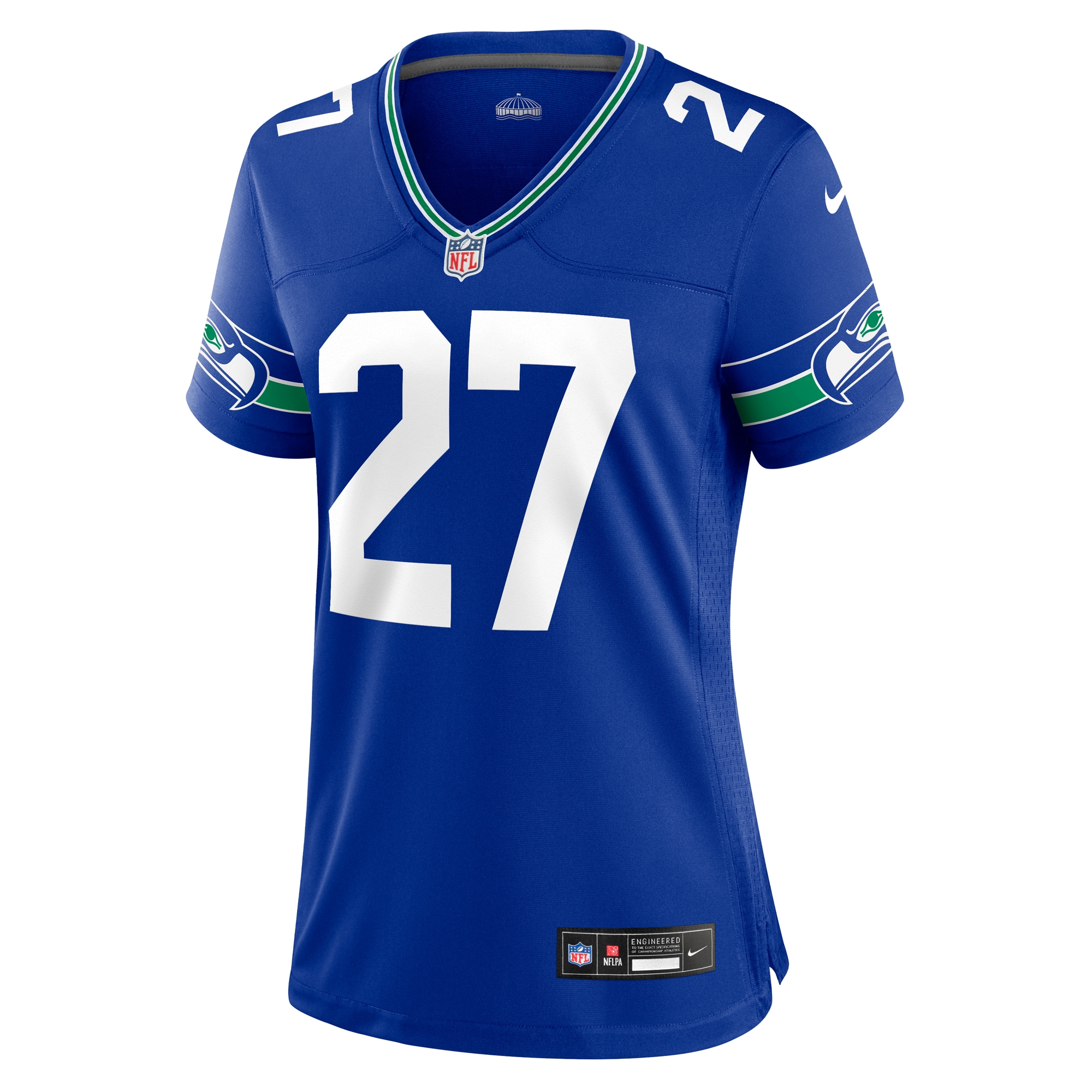 Tariq Woolen Seattle Seahawks Nike Women’s Throwback Player Game Jersey – Royal - Image 2