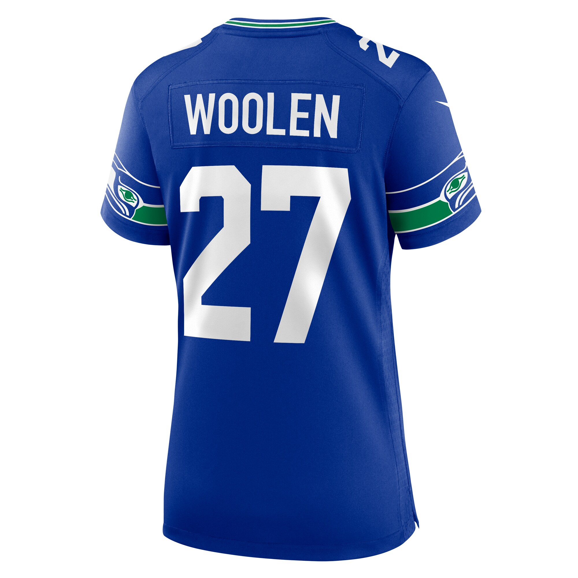 Tariq Woolen Seattle Seahawks Nike Women’s Throwback Player Game Jersey – Royal - Image 3