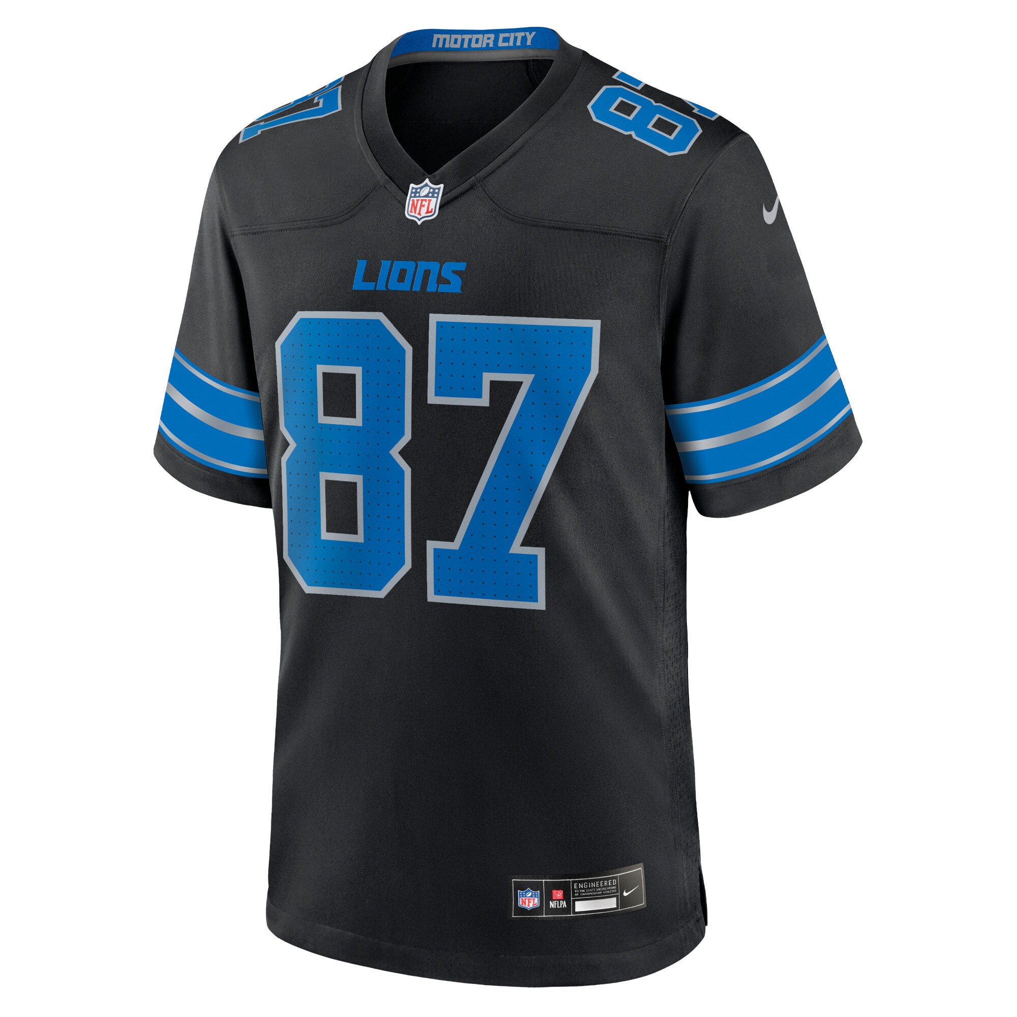 Sam LaPorta Detroit Lions Nike 2nd Alternate Game Jersey – Black - Image 2
