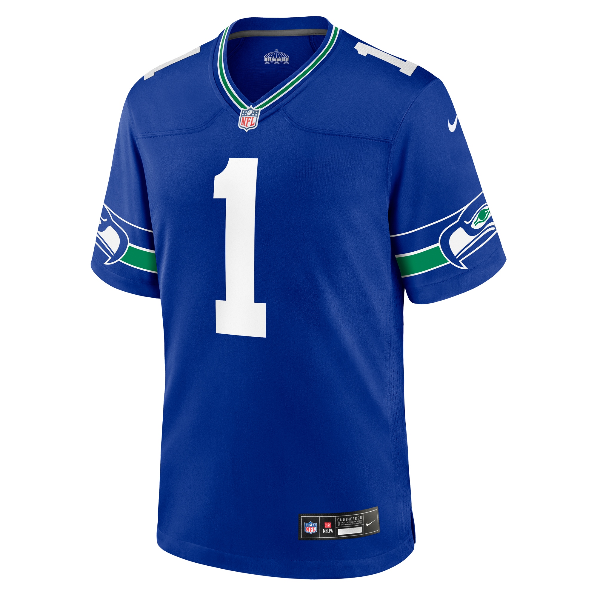 Warren Moon Seattle Seahawks Nike Throwback Retired Player Game Jersey – Royal - Image 2