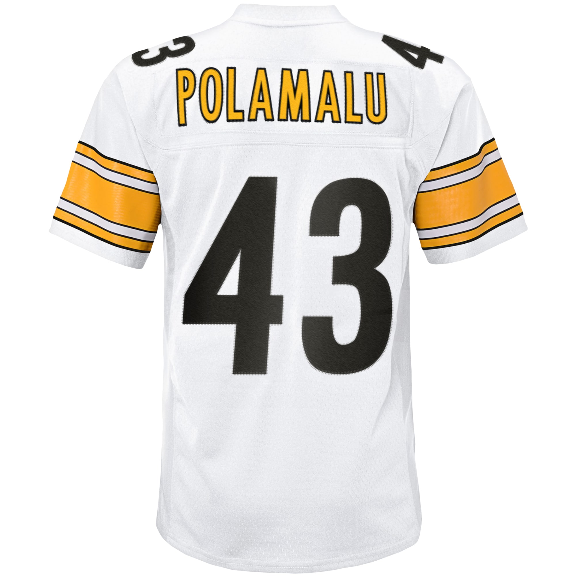Troy Polamalu Pittsburgh Steelers Mitchell & Ness Youth 2005 Retired Player Legacy Jersey – White - Image 2