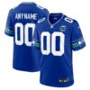 Seattle Seahawks Nike 50th Season Throwback Custom Game Jersey - Royal