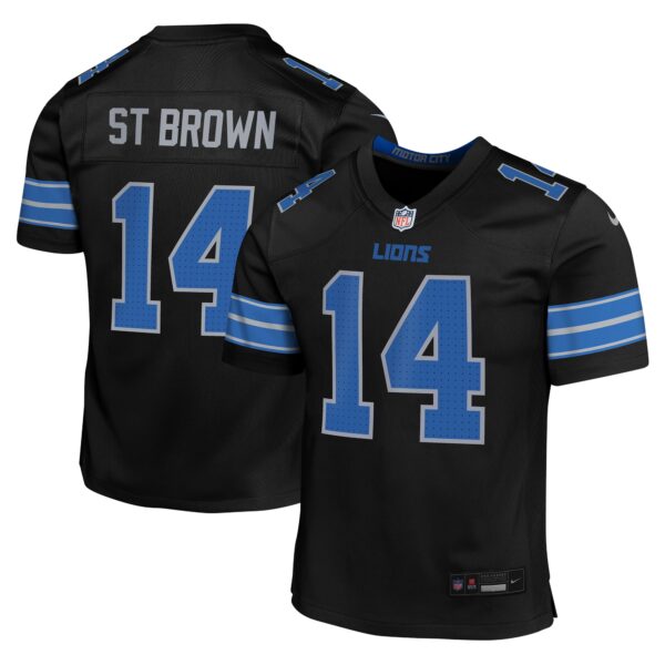 Amon-Ra St. Brown Detroit Lions Nike Youth Game Jersey - Black