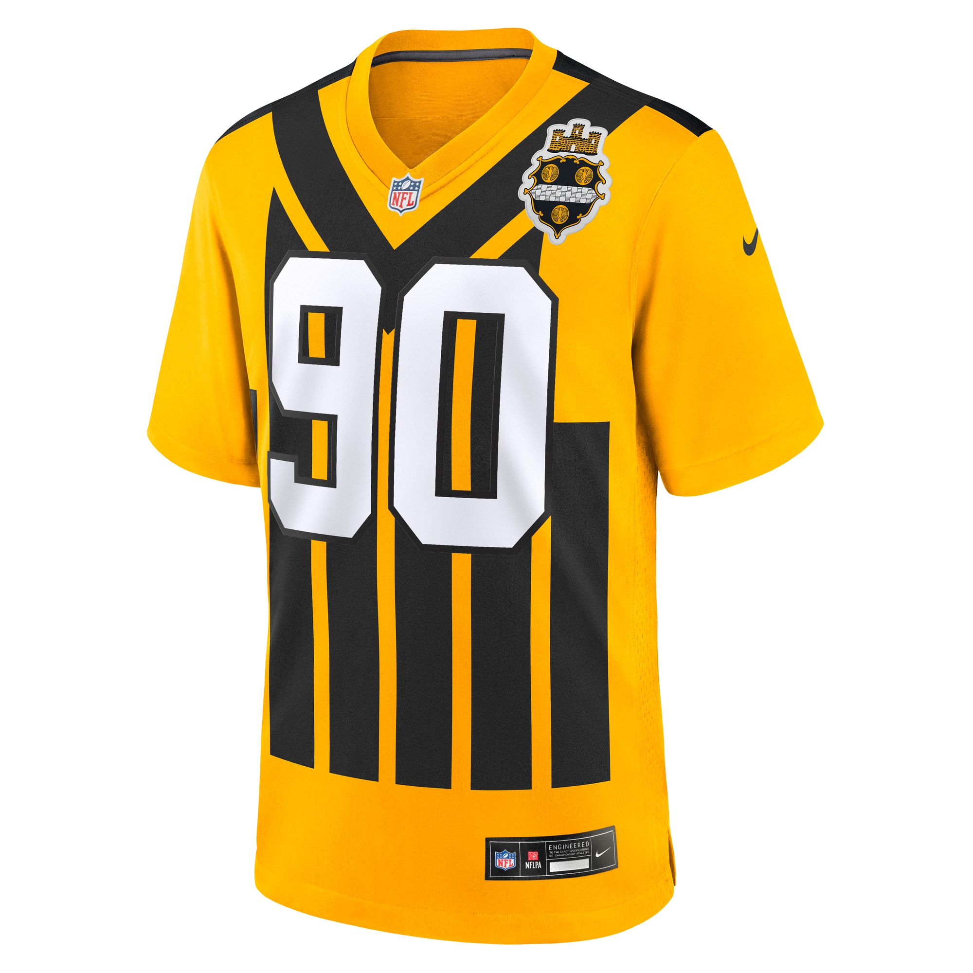 T.J. Watt Pittsburgh Steelers Nike Alternate 1933 Throwback Game Jersey - Gold - Image 2