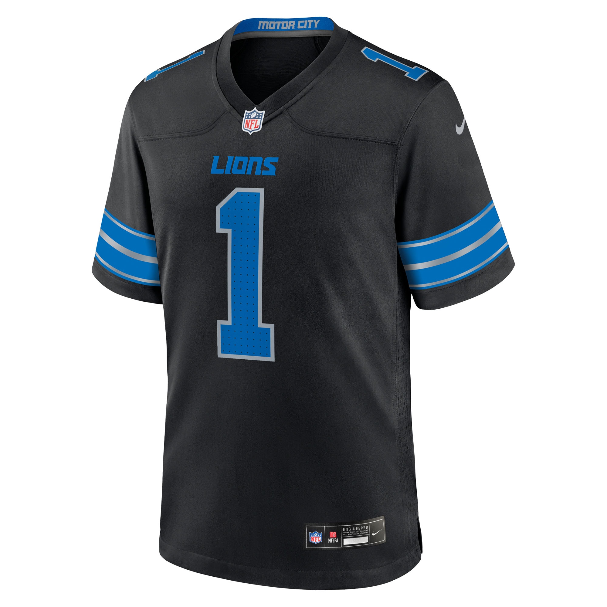 Jameson Williams Detroit Lions Nike Alternate Game Player Jersey - Black - Image 2