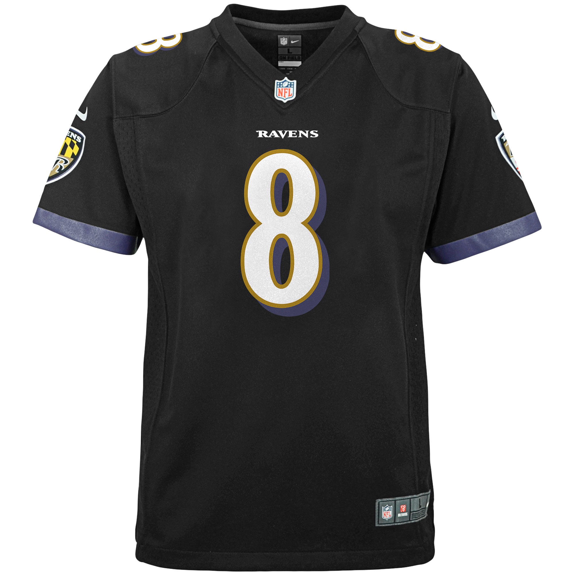 Lamar Jackson Baltimore Ravens Nike Youth Game Jersey - Black - Image 2