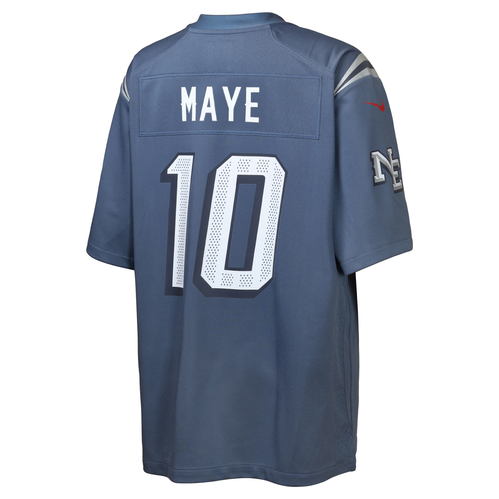 Drake Maye New England Patriots Nike Youth 2025 Rivalries Collection Game Jersey - Storm Blue - Image 3