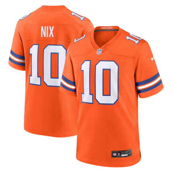 Bo Nix Denver Broncos Nike Youth Game Jersey - Orange