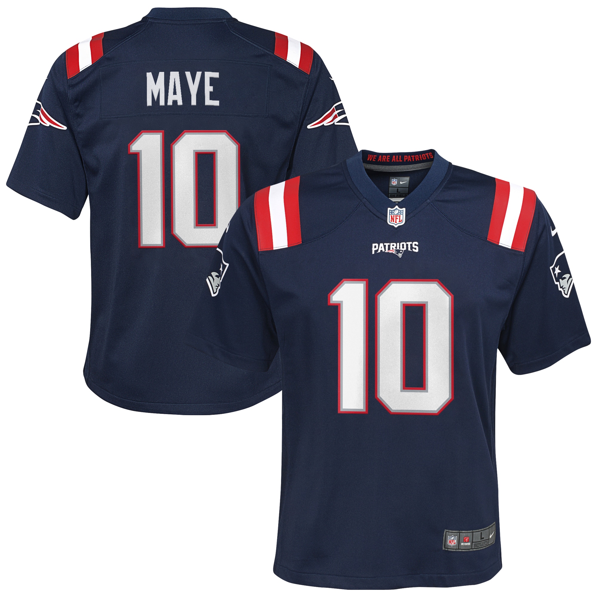 Drake Maye New England Patriots Nike Youth Game Jersey - Navy