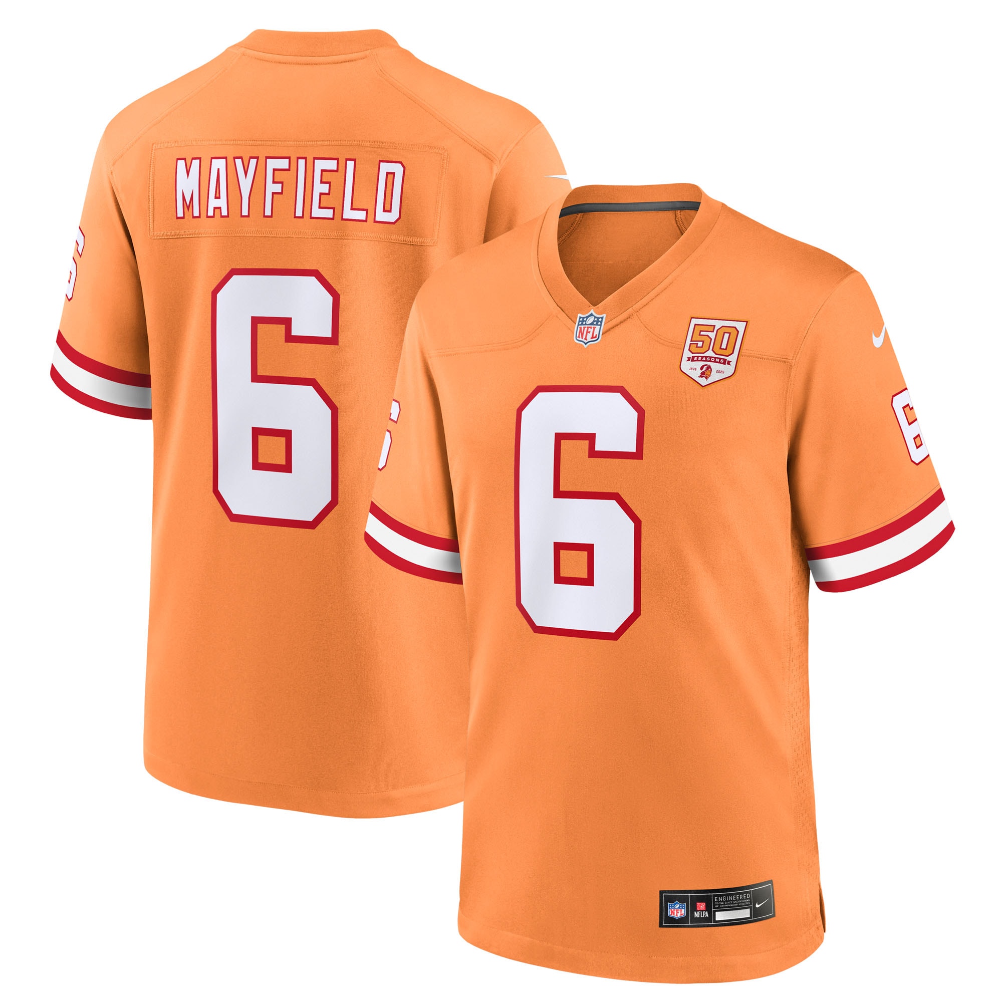 Baker Mayfield Tampa Bay Buccaneers Nike 50th Season Game Jersey - Creamsicle