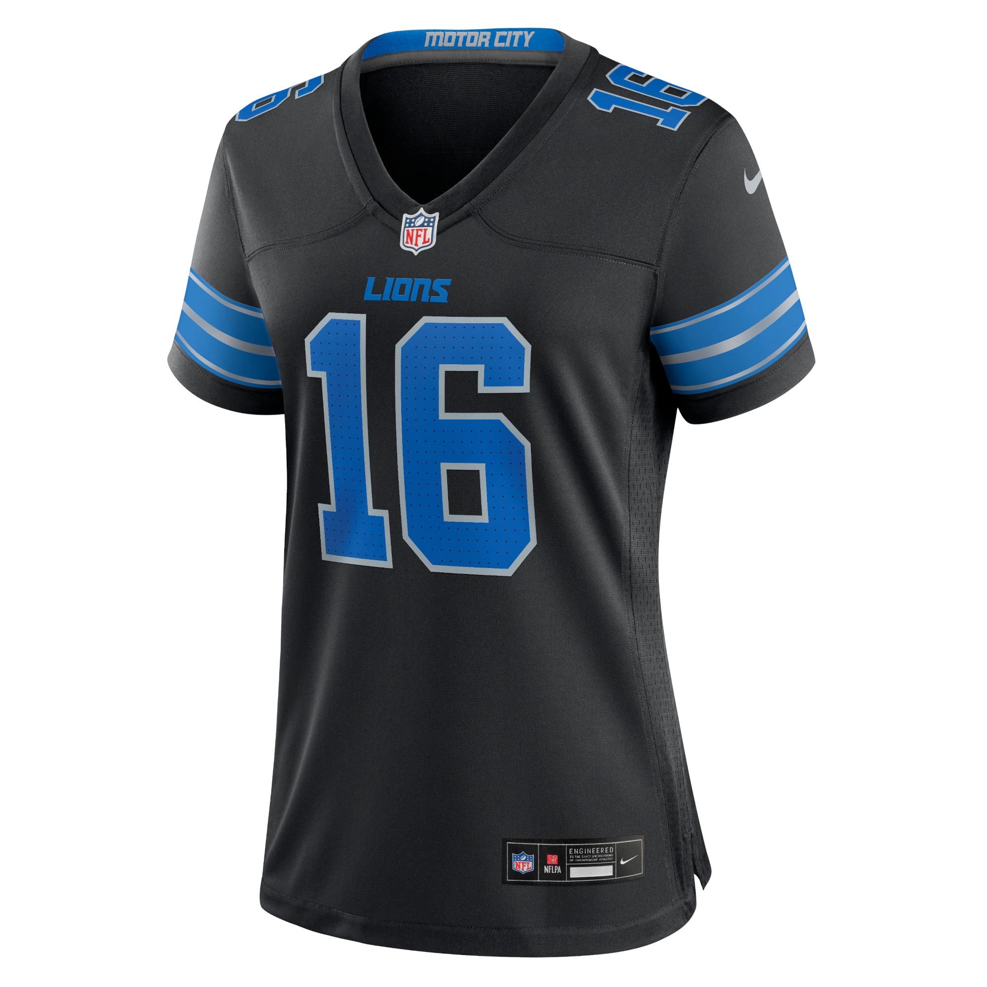 Jared Goff Detroit Lions Nike Women's 2nd Alternate Game Jersey - Black - Image 2