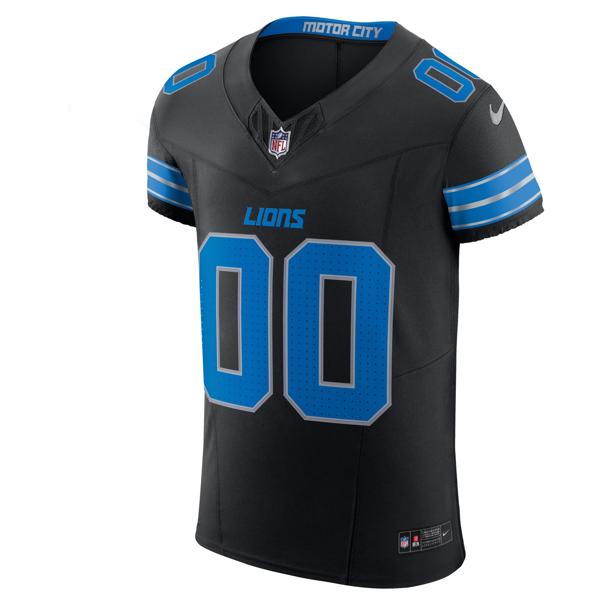 Detroit Lions Nike Alternate Vapor F.U.S.E. Elite Custom Jersey - Black - Image 2