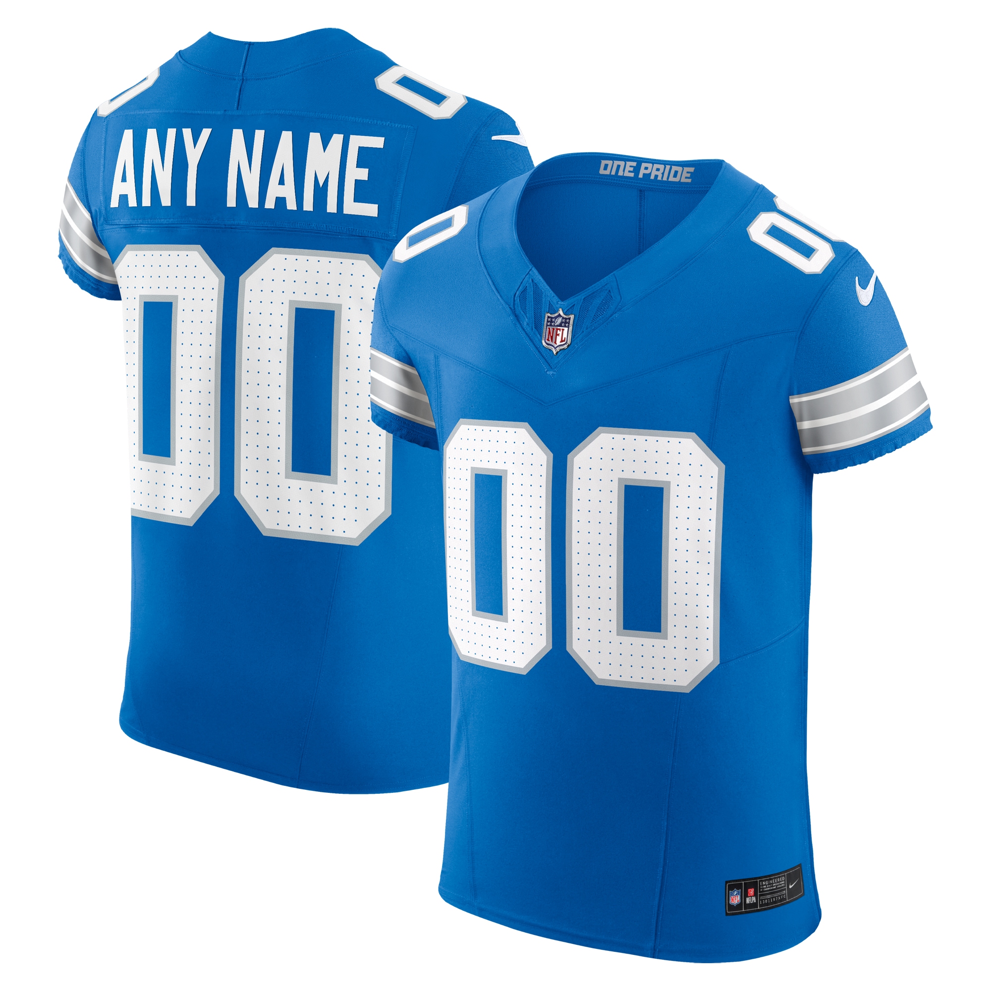 Detroit Lions Nike Team Vapor F.U.S.E. Elite Custom Jersey - Blue