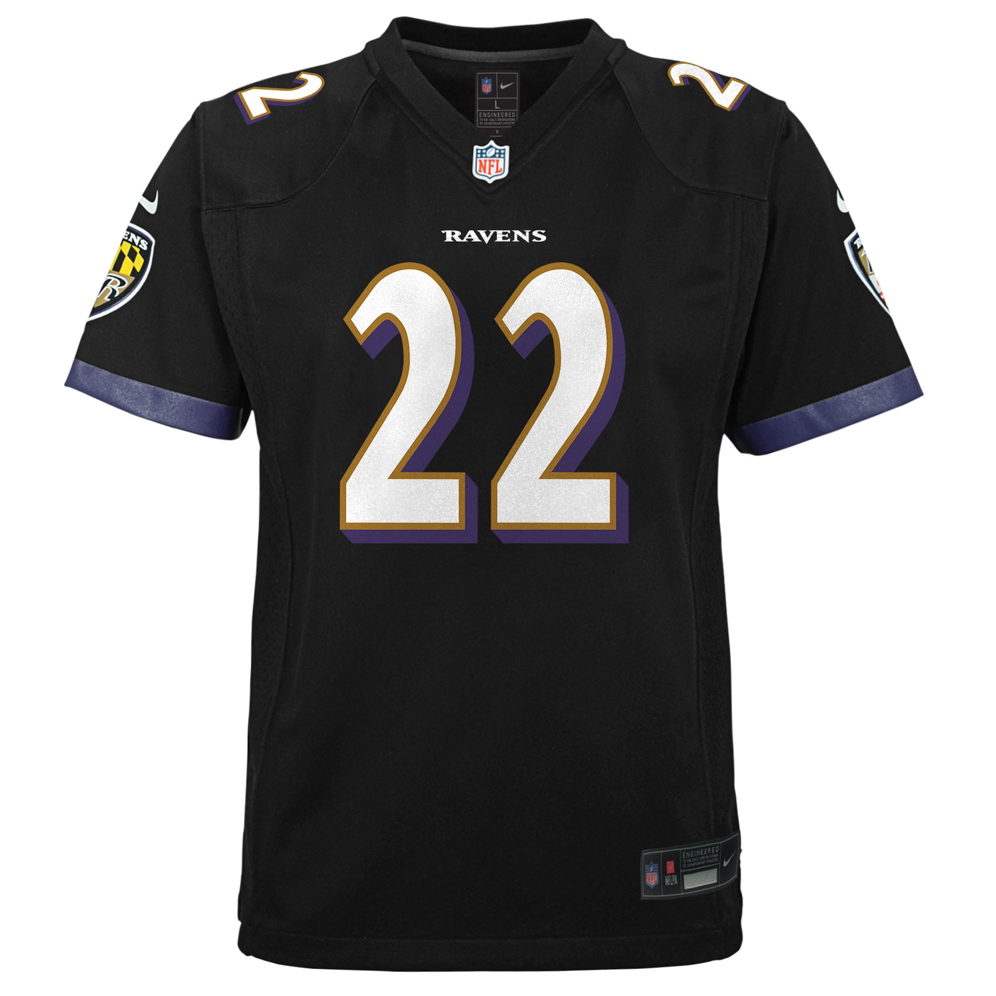 Derrick Henry Baltimore Ravens Nike Youth Team Game Jersey - Black - Image 2