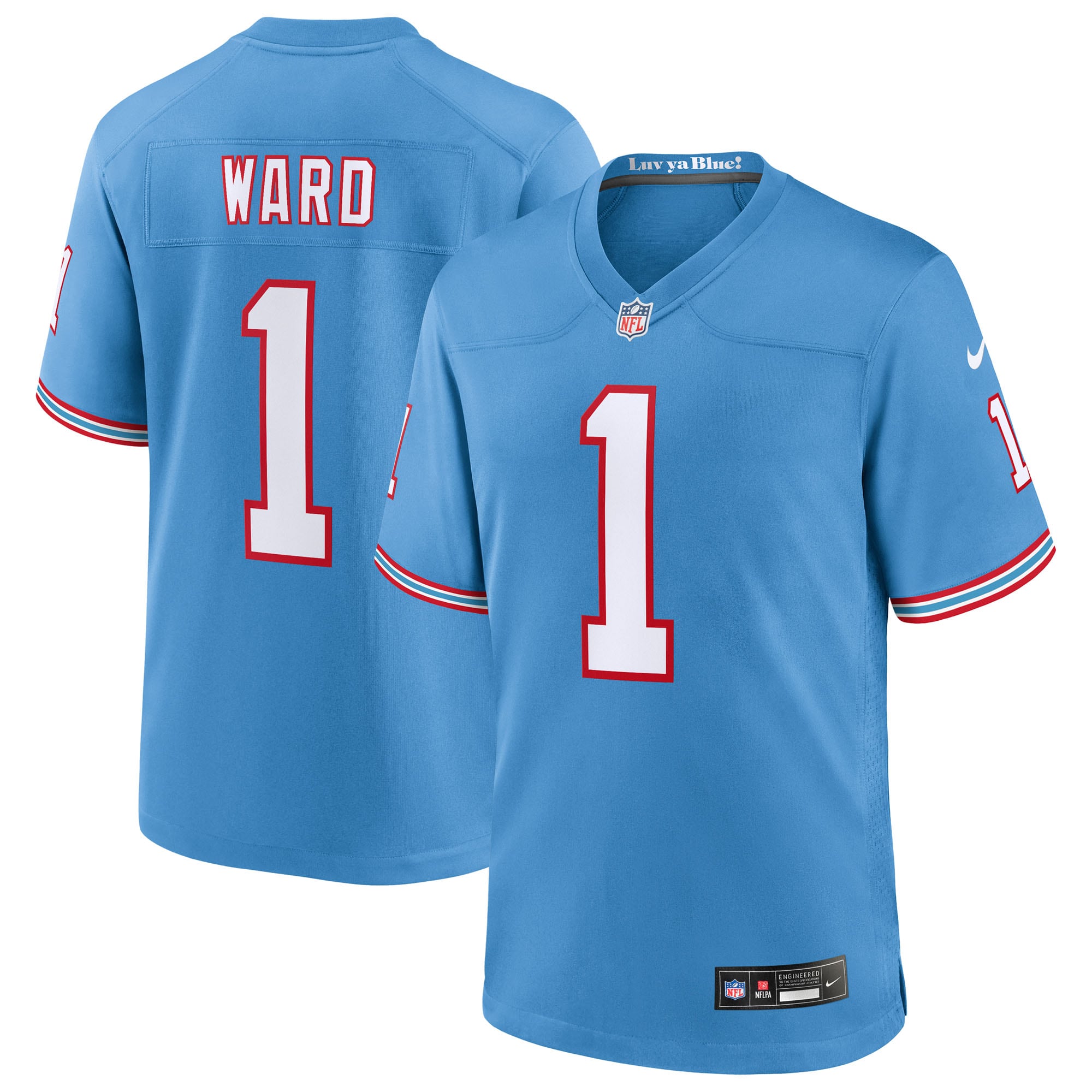 Cameron Ward Tennessee Titans Nike 2025 NFL Draft First Round Pick 2nd Alternate Game Jersey - Light Blue