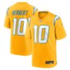 Justin Herbert Los Angeles Chargers Nike Alternate Charger Power Game Player Jersey - Gold