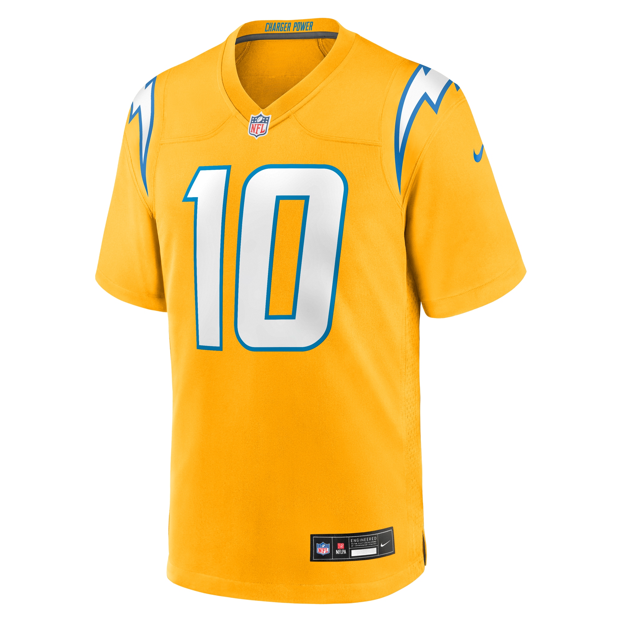 Justin Herbert Los Angeles Chargers Nike Alternate Charger Power Game Player Jersey - Gold - Image 2