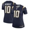 Justin Herbert Los Angeles Chargers Nike Women's Alternate Super Chargers Legend Player Performance Top - Navy