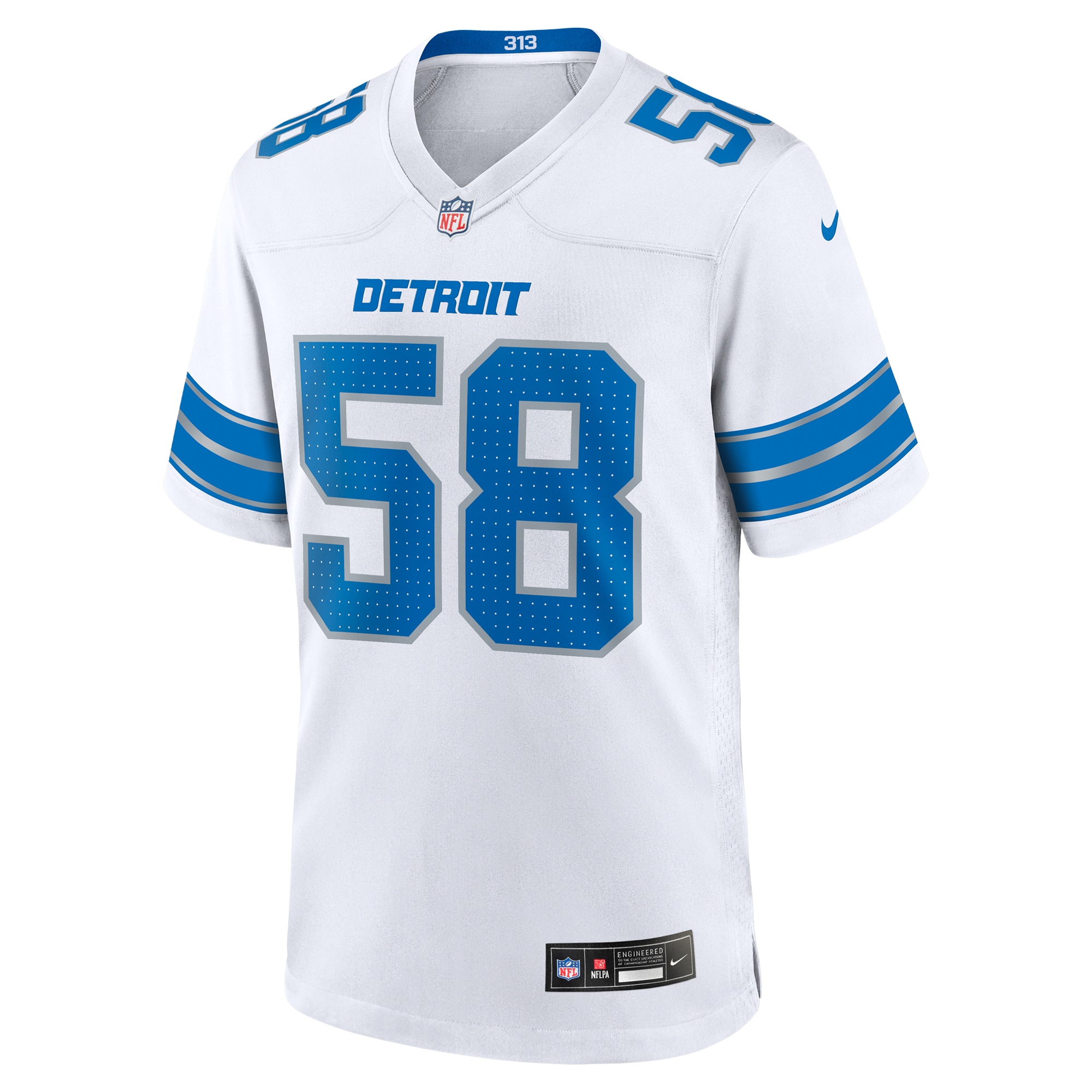 Penei Sewell Detroit Lions Nike Game Jersey - White - Image 2