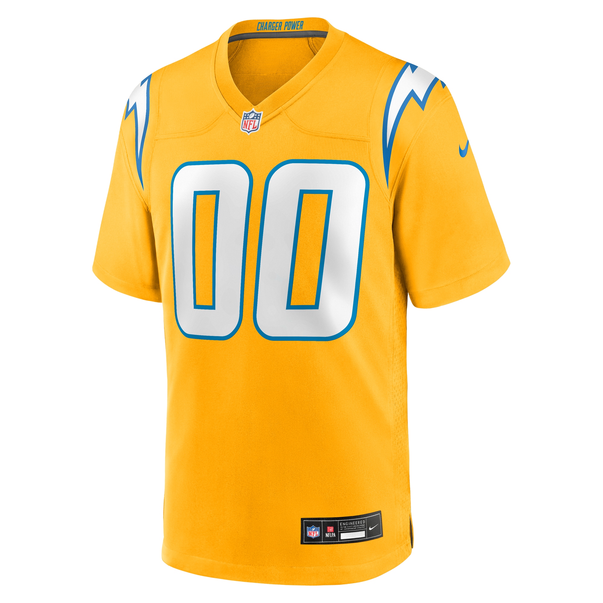Los Angeles Chargers Nike Alternate Charger Power Game Custom Jersey - Gold - Image 2