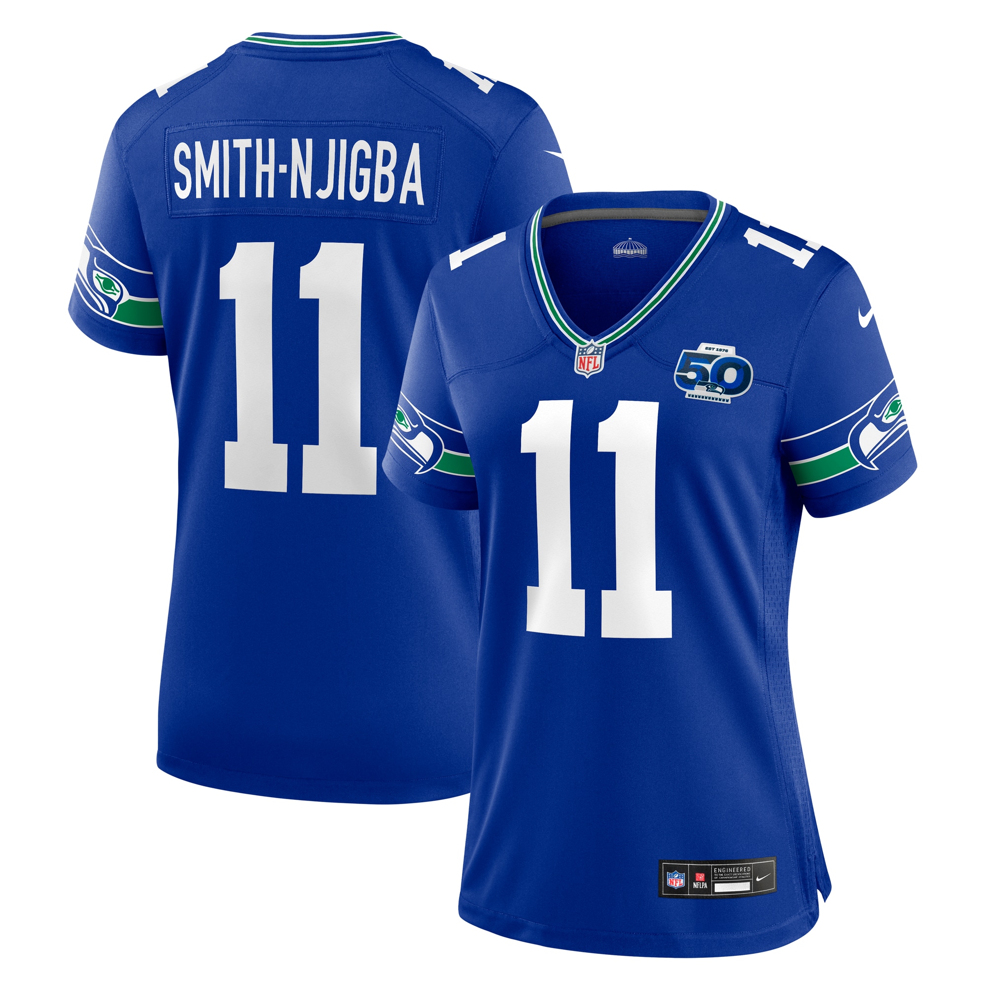 Jaxon Smith-Njigba Seattle Seahawks Nike Women's Alternate 2 50th Season Game Jersey - Royal