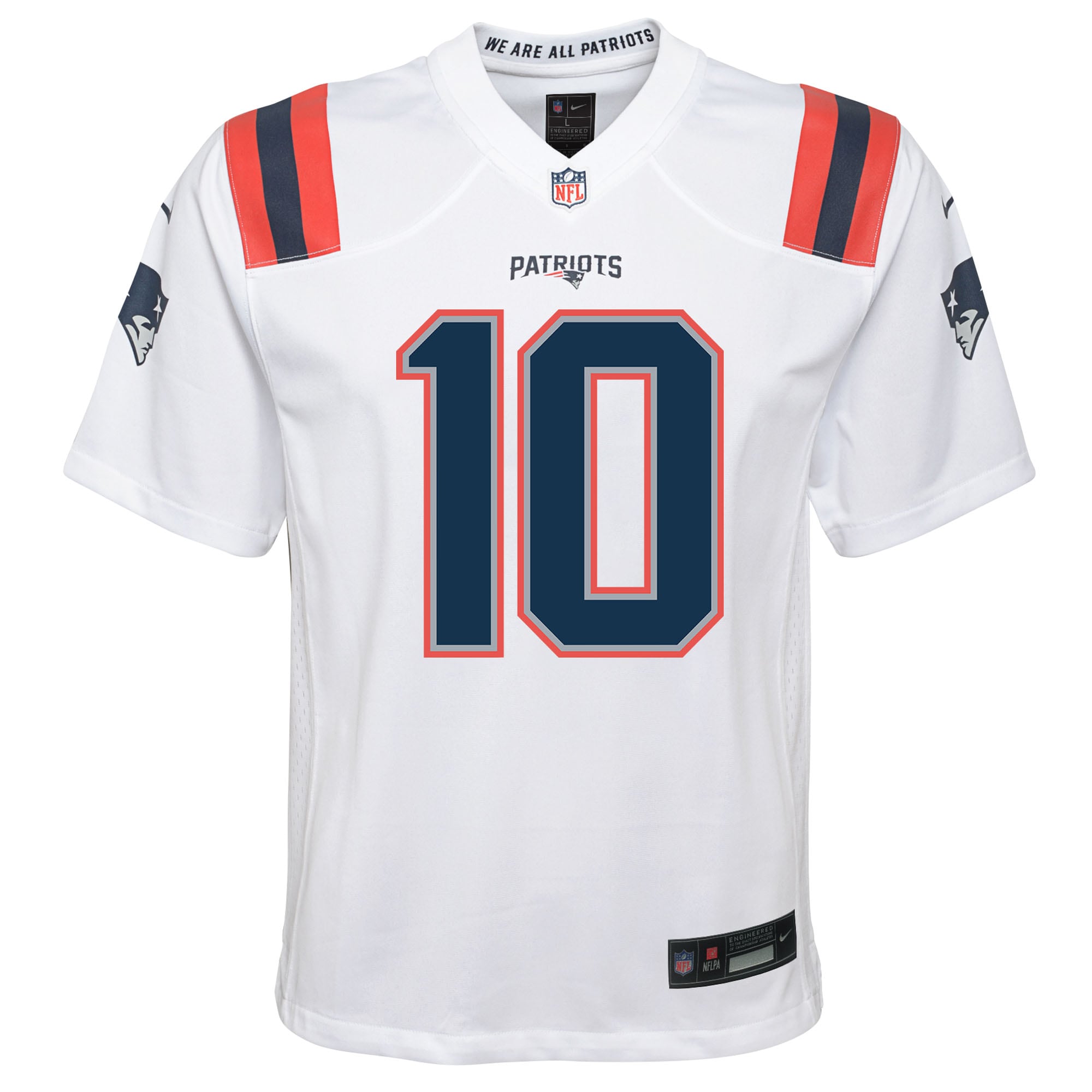 Drake Maye New England Patriots Nike Youth Game Jersey - White - Image 2