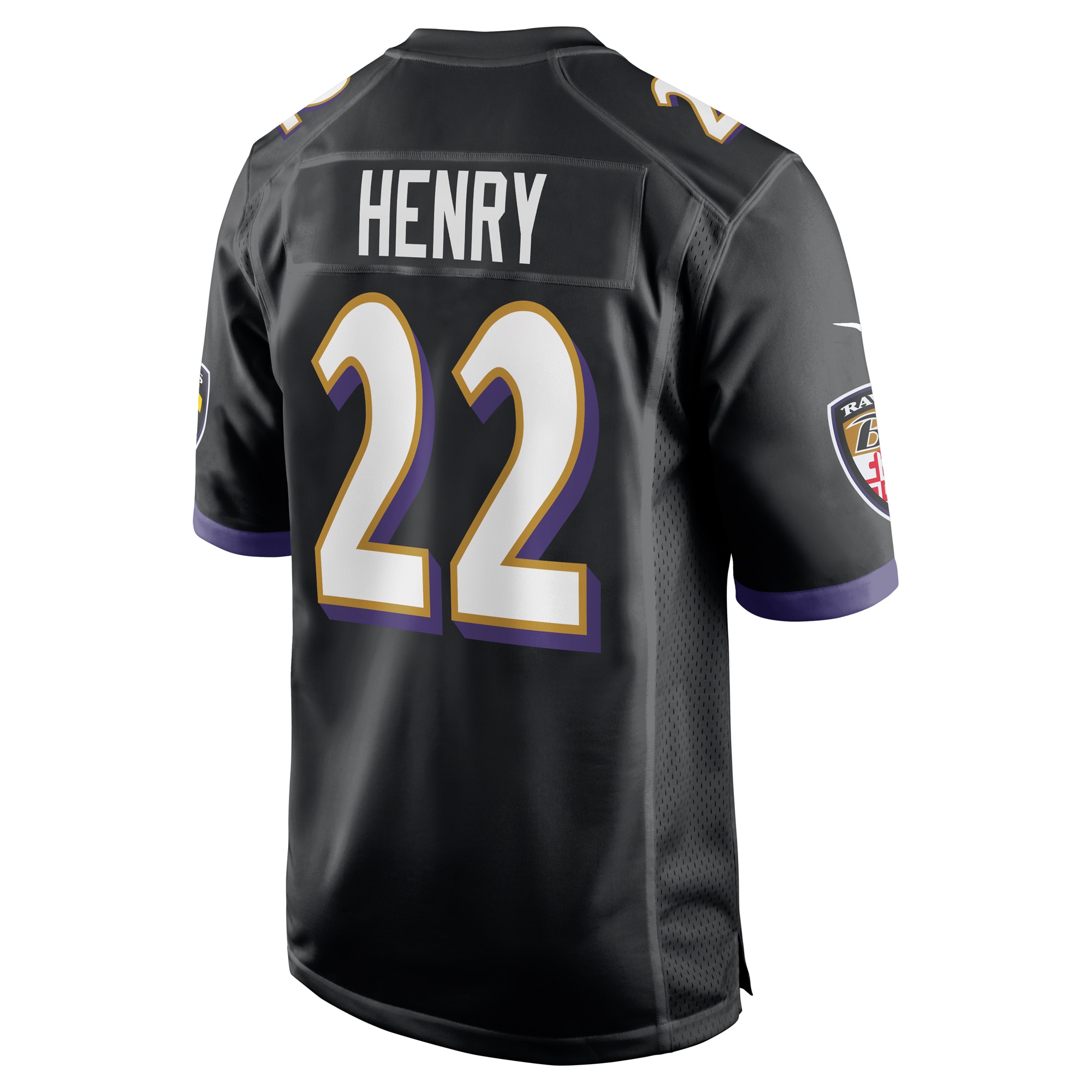 Derrick Henry Baltimore Ravens Nike Alternate Game Jersey - Black - Image 3