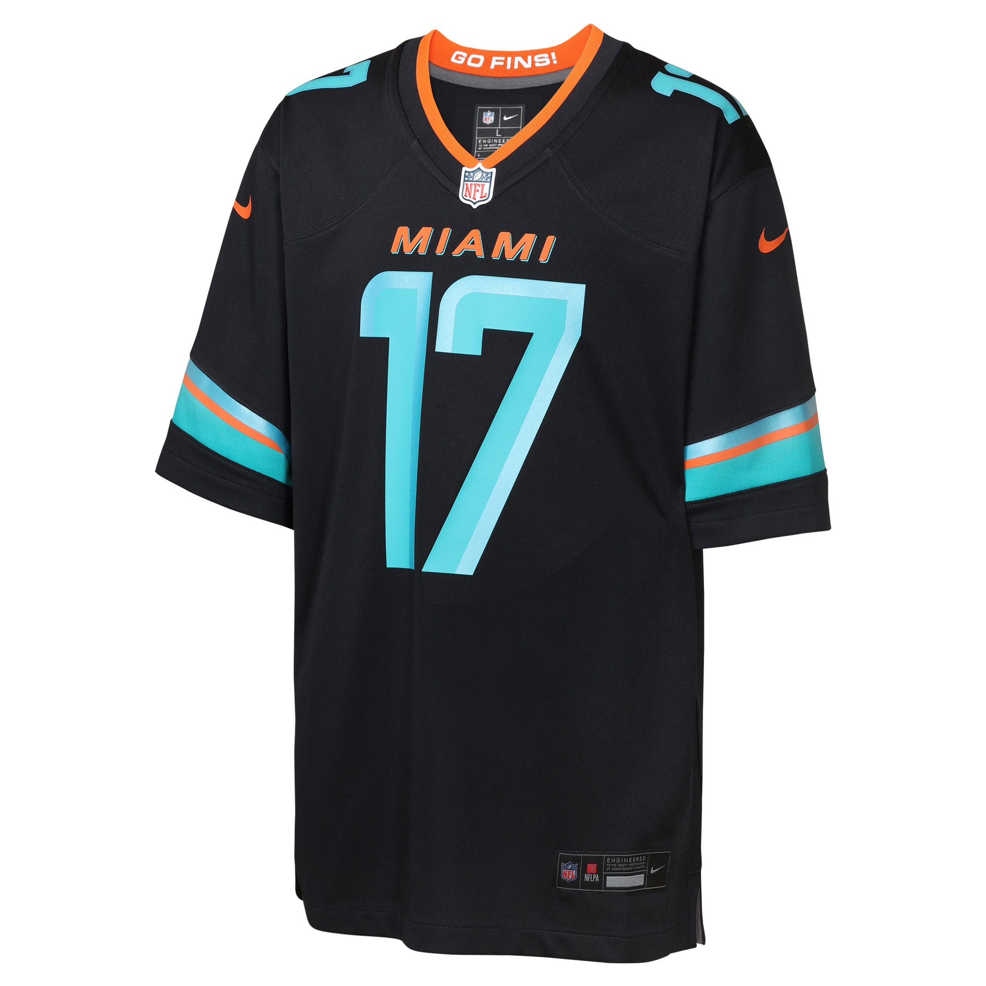 Jaylen Waddle Miami Dolphins Nike Youth 2025 Rivalries Collection Game Jersey - Pitch Blue - Image 2
