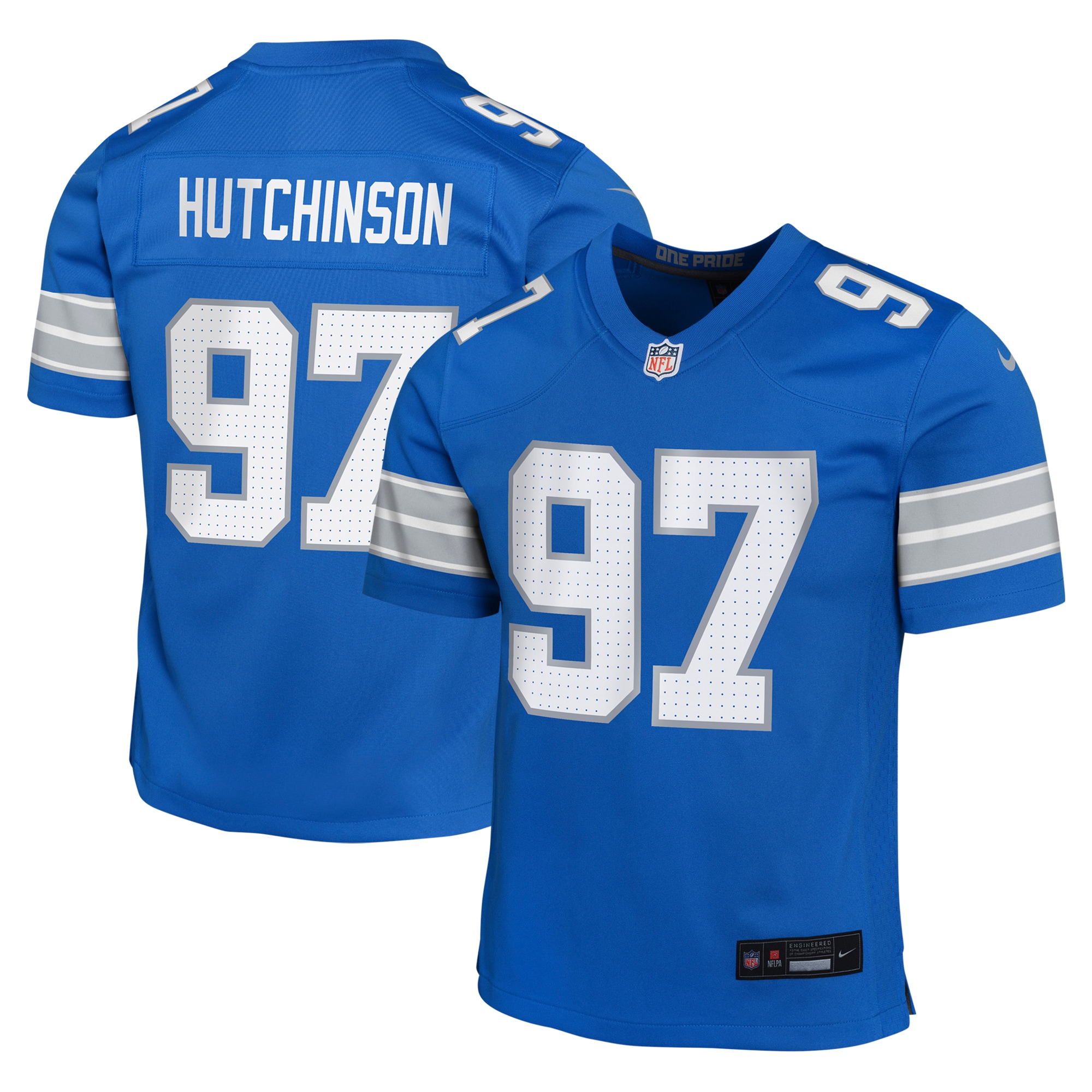 Aidan Hutchinson Detroit Lions Nike Youth Game Jersey - Blue