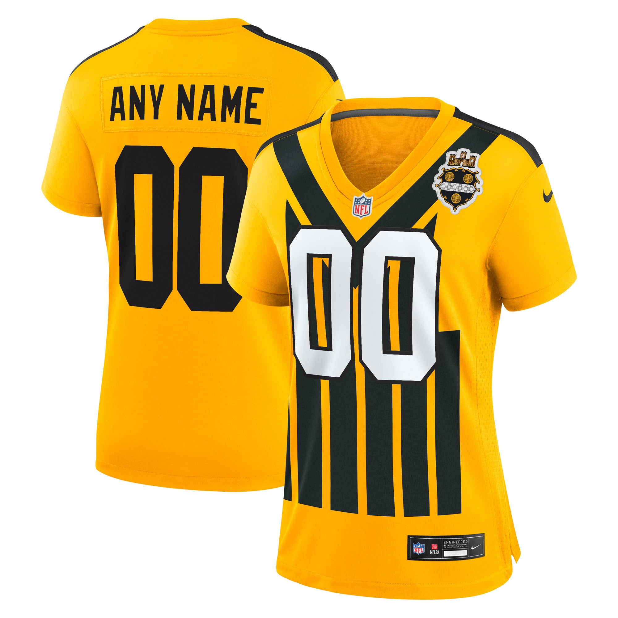 Pittsburgh Steelers Nike Women's Alternate 1933 Throwback Game Custom Jersey - Gold
