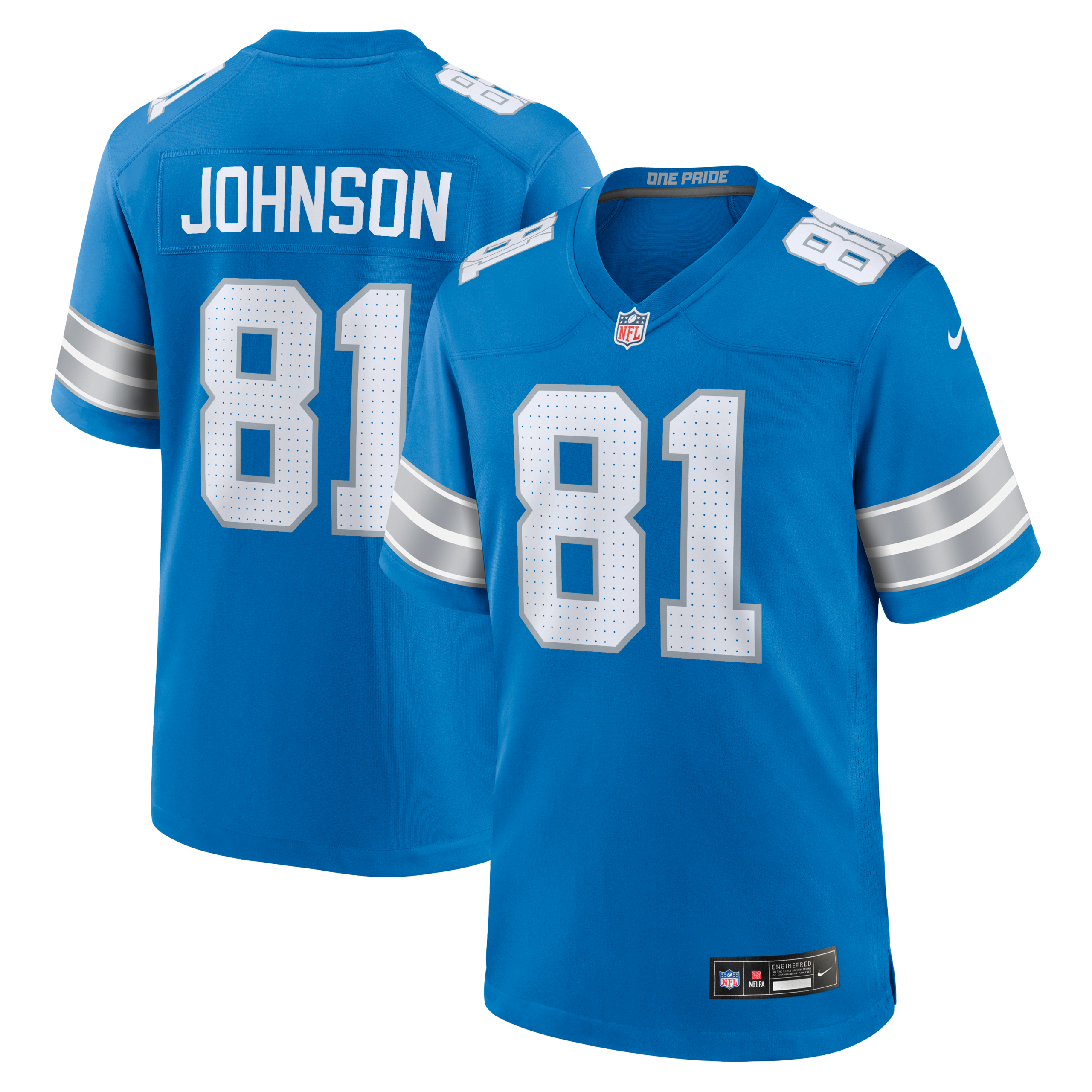 Calvin Johnson Detroit Lions Nike Team Retired Game Jersey - Blue