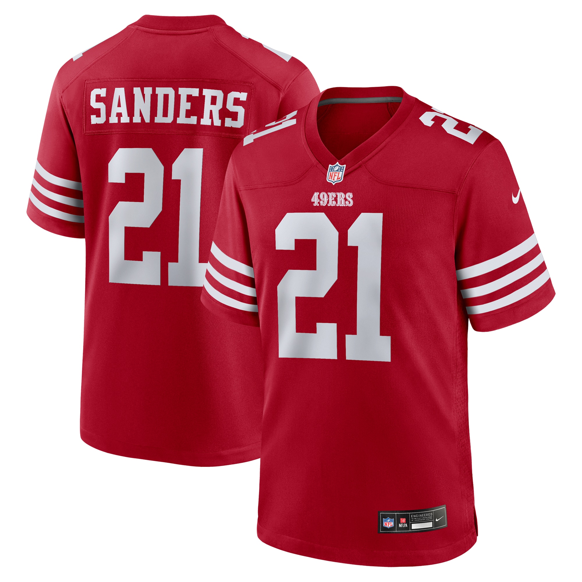 Deion Sanders San Francisco 49ers Nike Team Retired Player Game Jersey - Scarlet