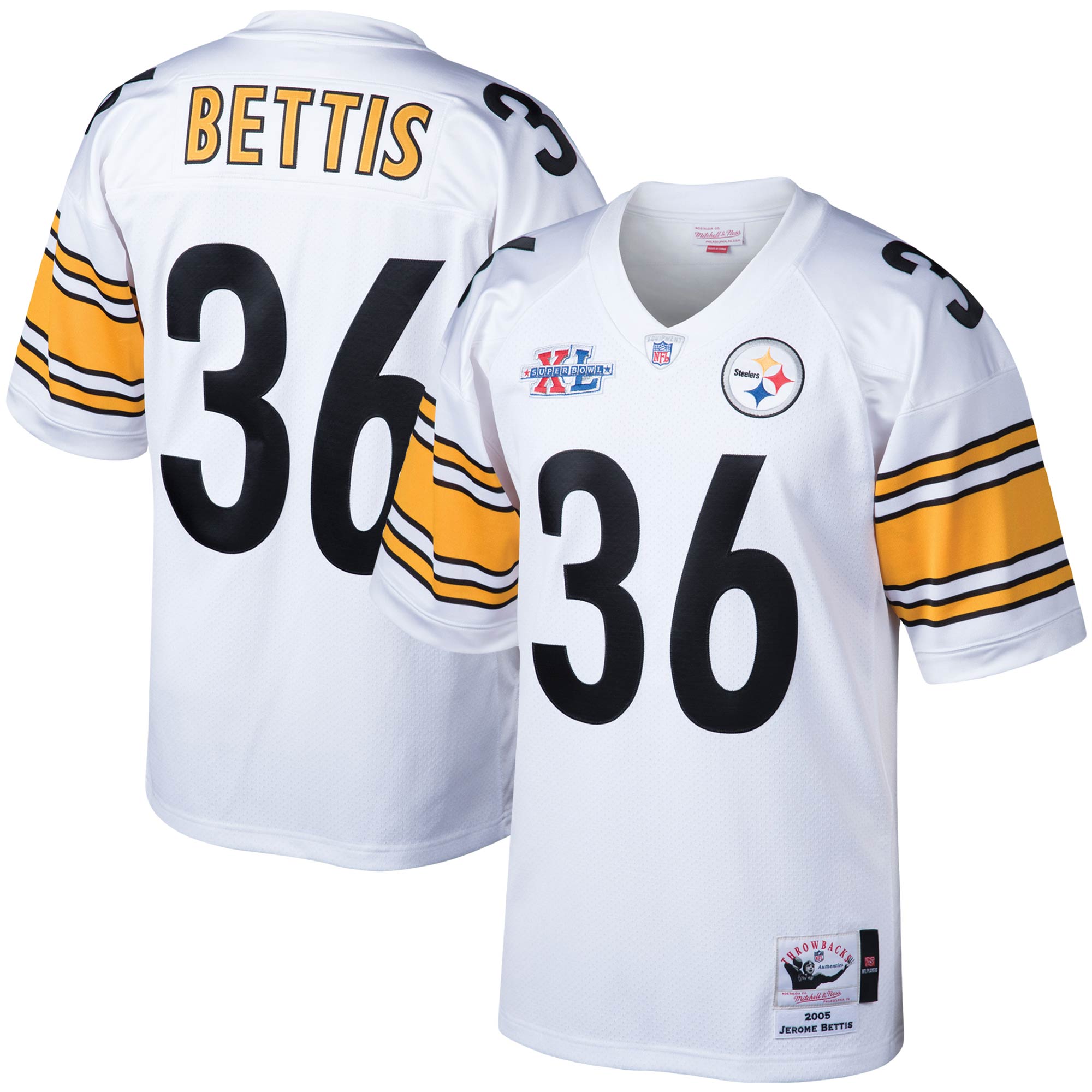 Jerome Bettis Pittsburgh Steelers 2005 Mitchell & Ness Authentic Throwback Retired Player Jersey - White