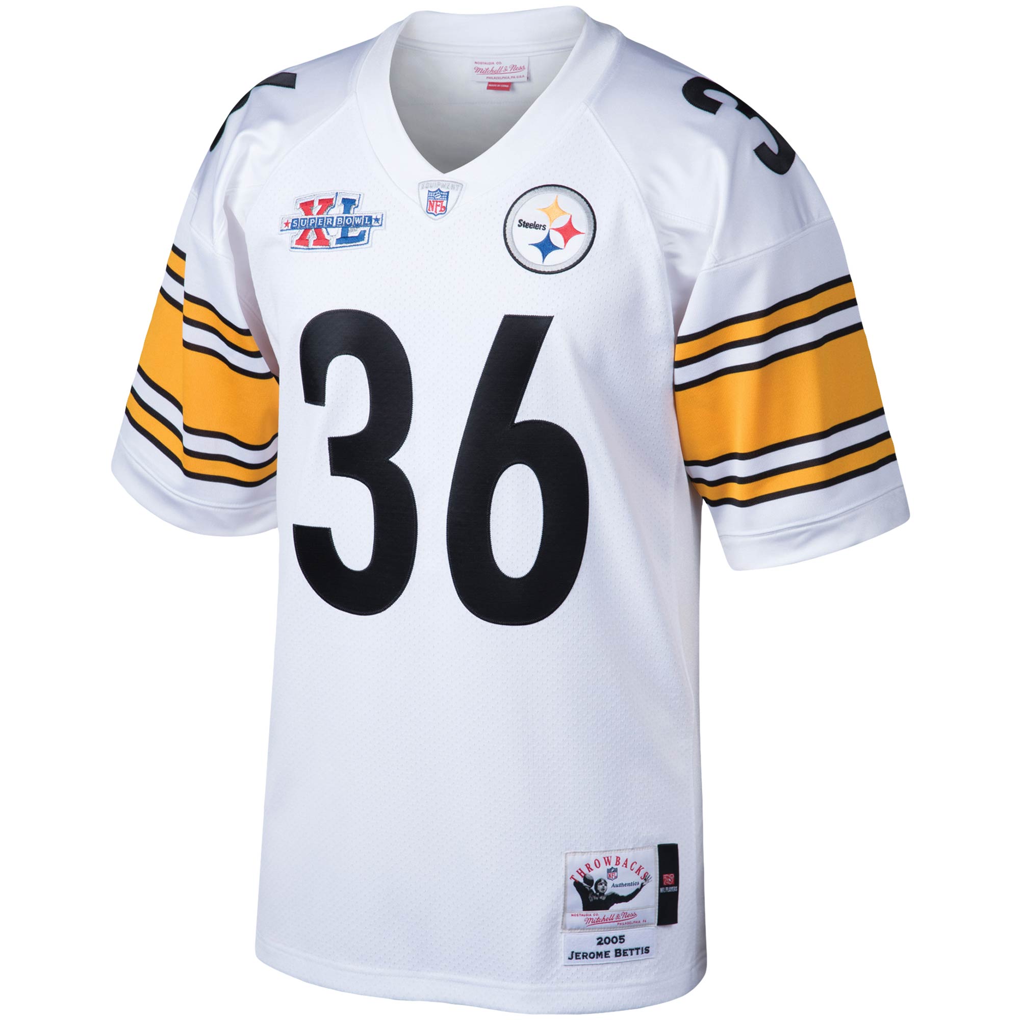 Jerome Bettis Pittsburgh Steelers 2005 Mitchell & Ness Authentic Throwback Retired Player Jersey - White - Image 2