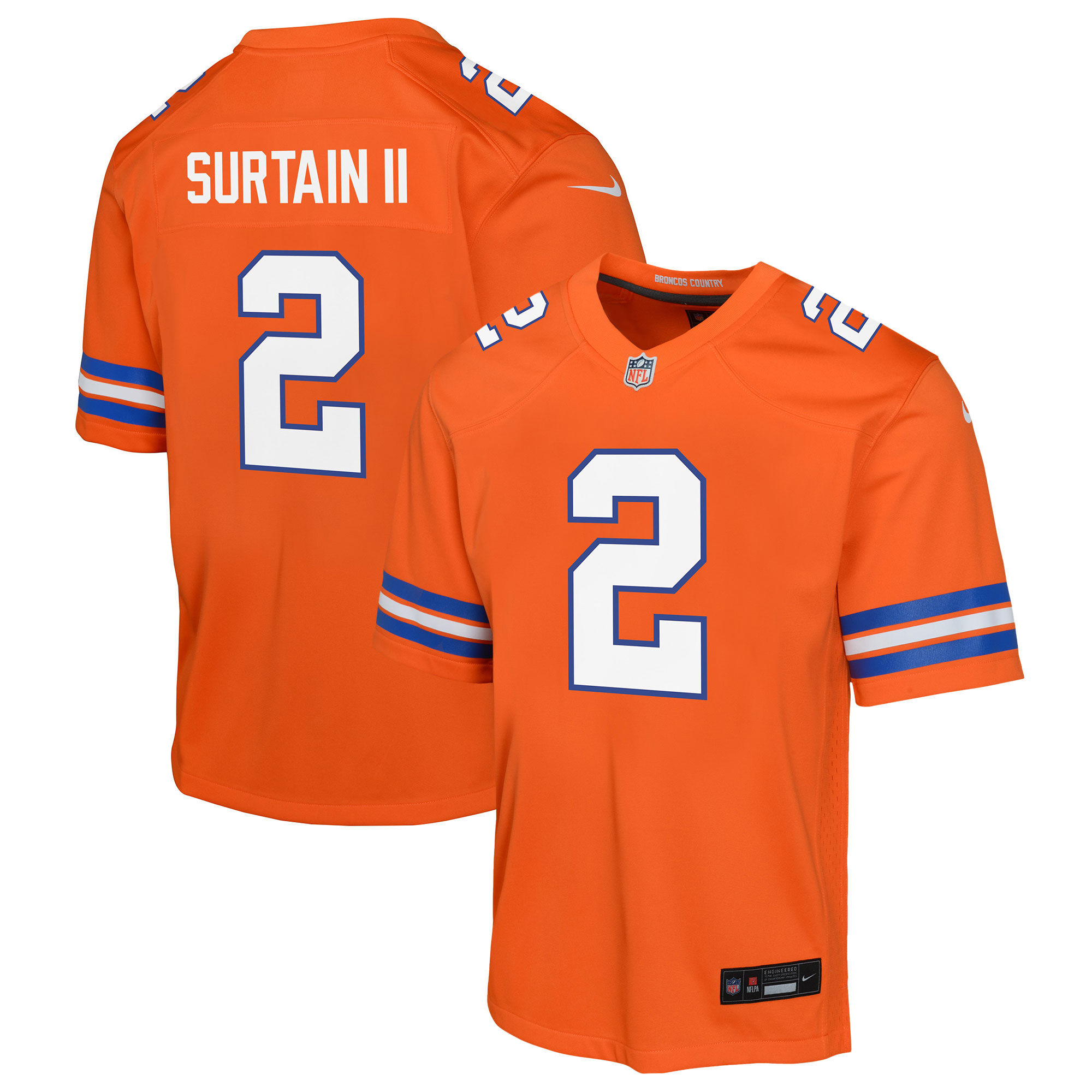 Patrick Surtain II Denver Broncos Nike Youth Game Jersey - Orange