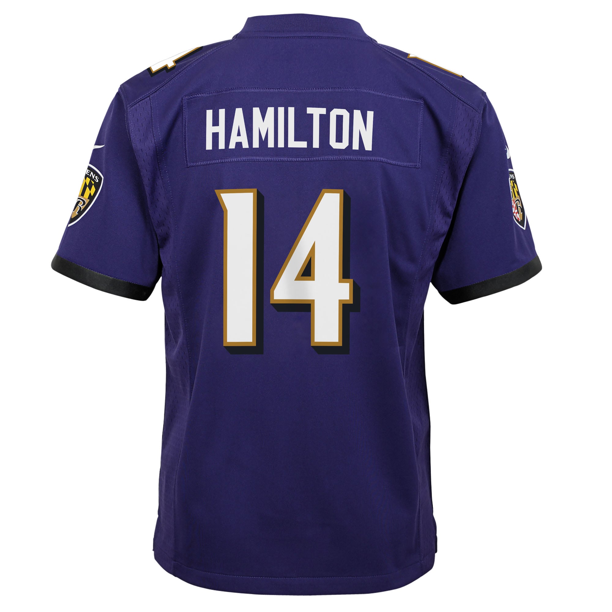 Kyle Hamilton Baltimore Ravens Nike Youth Team Game Jersey - Purple - Image 3